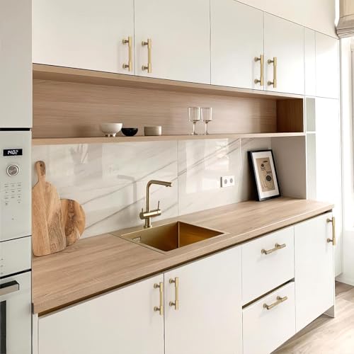 10 Pack Champagne Bronze Cabinet Pulls 3 Inch(76mm) Honey Bronze Kitchen Cabinet Handles Solid Heavy Duty Drawer Pulls - color: Champagne Bronze, size: 3" Hole Center