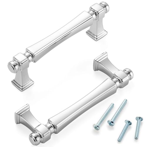 3 Inch Polished Chrome Cabinet Pulls 10 Pack French Style P2501 - color: Polished Chrome, size: 3 Inch Hole Centers