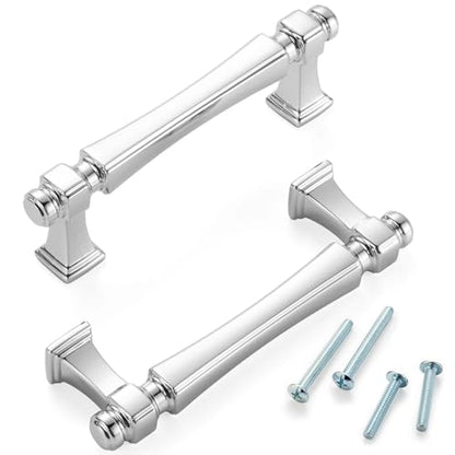 3 Inch Polished Chrome Cabinet Pulls 10 Pack French Style P2501 - color: Polished Chrome, size: 3 Inch Hole Centers