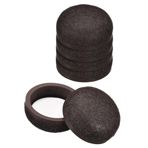uxcell Furniture Sliders, 8Pcs 1 1/4" - Formed Felt Round Sliding Pads, Chair Glides for Carpeted Tile Vinyl Hardwood Floors (Brown) - color: Brown, size: 1 1/4"