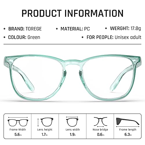 TOREGE Safety Goggles, Stylish Lightweight Safety Glasses With Anti-Fog And Anti-Blue Light Lenses, Light Green - color: Light Green&clear Lens