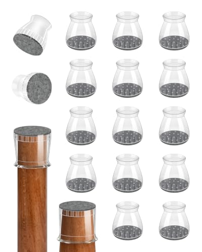 24 Pcs Chair Leg Floor Protectors for Hardwood Floors - color: Clear（24pcs）, size: Round M