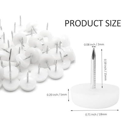 40Pcs 0.71 Inch/18mm Nail in Furniture Glides Furniture Sliders