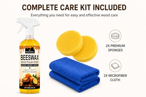 2 PCS 355ml*2, 2026 New Beeswax Essential Oil Wax Wood Polish Spray Furniture and Cleaner Natural Polish Spray for Living Rooms Kitchens Wood Furniture Floors Cleans Restores Shine Scratches