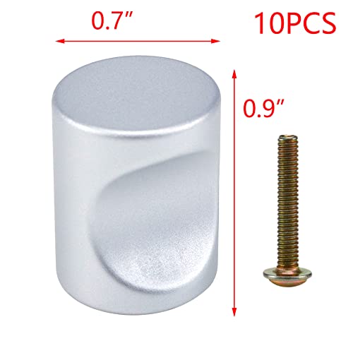 T Tulead Aluminum Alloy Silver Cabinet Knobs 0.7"x0.9", 10PCS - color: Silver