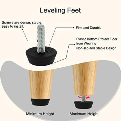 uxcell M6 x 20 x 25mm Furniture Glide Leveling Feet Adjustable Leveler Floor Protector for Table Desk Leg 8 Pack