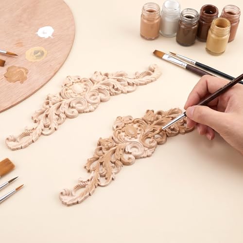 2 Pieces Wood Appliques, Unpainted Wood Moldings & Trims