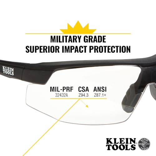 KLEIN TOOLS 60159 Semi Frame Safety Glasses, Clear Lens - color: Clear Lens, size: Single