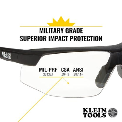 KLEIN TOOLS 60159 Semi Frame Safety Glasses, Clear Lens - color: Clear Lens, size: Single