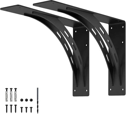 24"x15"x4" Heavy Duty Shelf Brackets, Max Load 1100 LBS, Premium Alloy Metal Mantel Brackets - Countertop Support - Set of 2 - size: 24 inch x 15 inch