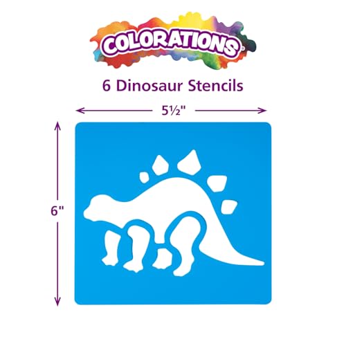 Washable Plastic Dinosaur Stencils - Set of 6 - style: Dinosaurs 6PK