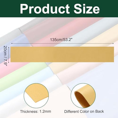 MECCANIXITY Faux Leather Sheets, 8x53 Inch (20x135cm) Smooth Solid PU Leather Fabric Roll for DIY Handmade Craft Sewing Bowing Earrings, Gardenia Yellow/Yellow - color: Gardenia Yellow/Yellow, size: 8x53 Inch