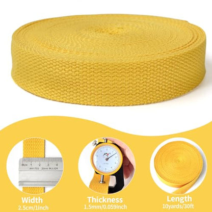 Gold Cotton Webbing 1in x 10Yards - color: Gold