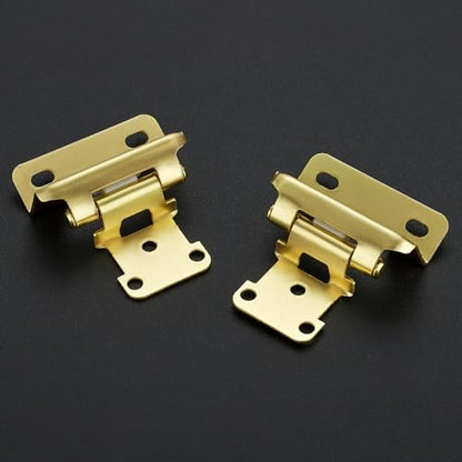 30 Pack 15 Pair Gold Cabinet Hinges, 1/2" Semi Wrap Kitchen Hinges - color: Gold, size: 1/2" Semi Wrap