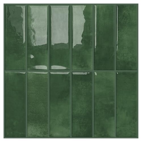 DEWOO Green Peel and Stick Backsplash Tiles for Kitchen Wall 10-Sheet