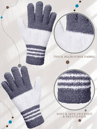 Patelai 3 Pairs Microfiber Dusting Gloves for Plants Leaf, Medium - color: Dark Blue, Gray, Khaki, White, size: Medium
