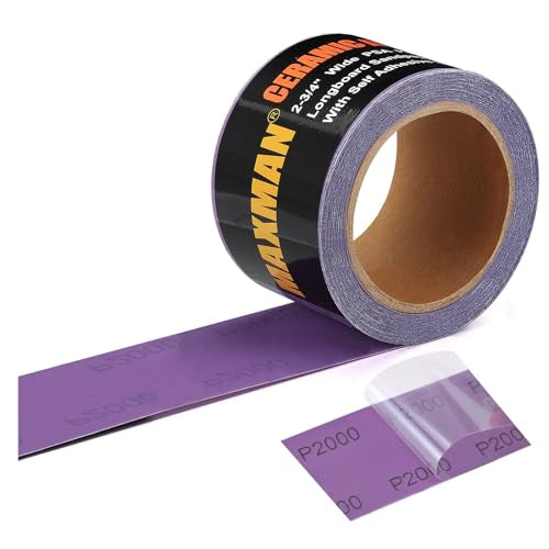 MAXMAN 100 Grit Sandpaper Roll, PSA Purple Film Ceramic,Longboard Sandpaper