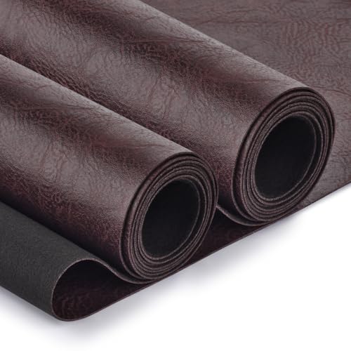 Faux Leather Fabric, Soft Synthetic PU Fabric Material, Thick Durable Synthetic Repholstery Leather Vinyl, Soft Touch Distressed DIY Crafts, Upholstery - Individual 1 Yards Cut 36" x 54"- Dark Purple - color: Dark Purple