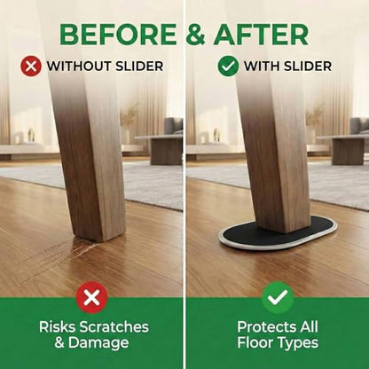 Extra Large Furniture Sliders for Carpet and Hardwood Floors, 4 Plastic - size: For Carpet - 4 PCS
