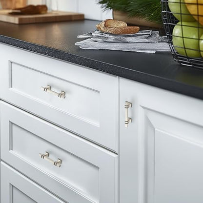 HOME EDIT Brushed Nickel Pulls Cabinet Handles 3 Inch 10 Pack - color: Brushed Nickel, size: 3 In Hole Center