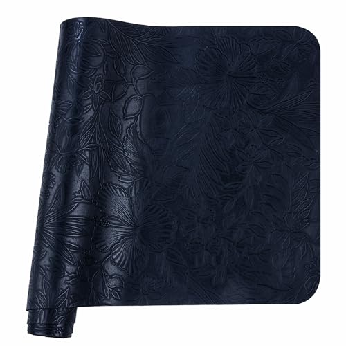 HGUAN Embossed Faux Leather Sheets 12"X52"(30cm X 133cm),Faux Leather Very Suitable for Making DIY Bow,Leather Earrings Sewing Crafts Projects (Black) - color: Black