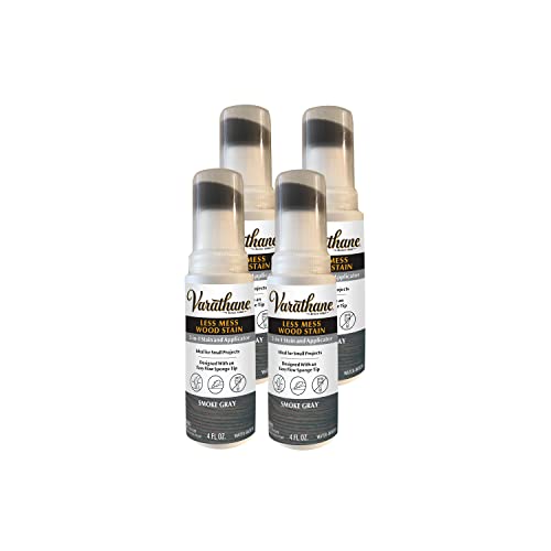 Varathane Less Mess Smoke Gray Wood Stain & Applicator - color: Smoke Gray, size: 4 Ounce (Pack of 4)