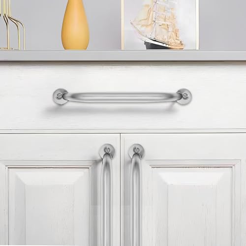 10 Pack 3-3/4 inch Hole Center Brushed Satin Nickel Cabinet Pulls - Heavy Duty Solid Drawer Hardware Handles Kitchen Vanity Bathroom Handles - color: Brushed Nickel, size: 3-3/4"(96mm) Hole Center