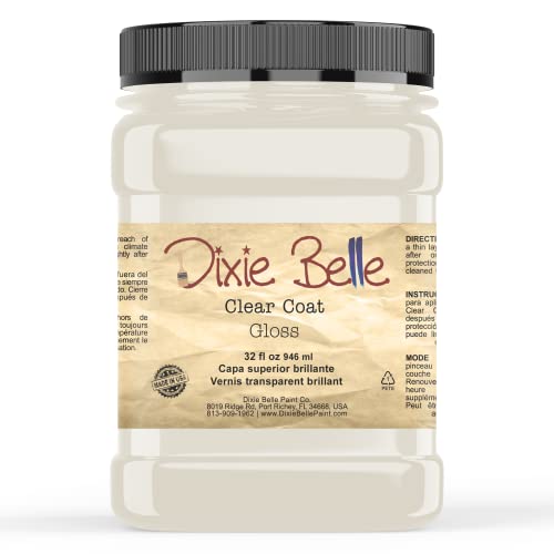 Dixie Belle Paint Company - Clear Coat Gloss (32oz) - Polyacrylic Topcoat - color: Gloss, size: 32 Fl Oz (Pack of 1)