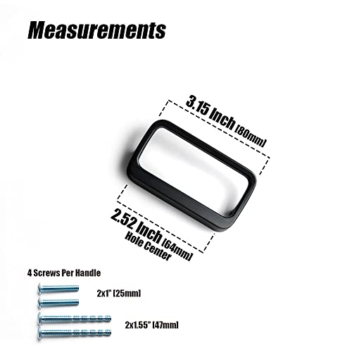 Goo-Ki Matt Black Cabinet Pulls with Hole Center 2.5''(64mm),Modern Zinc Alloy Drawer Pulls for Drawer,Wardrobe,Cupboard,6 Pack - color: Black, size: 2.5'' HOLE CENTERS