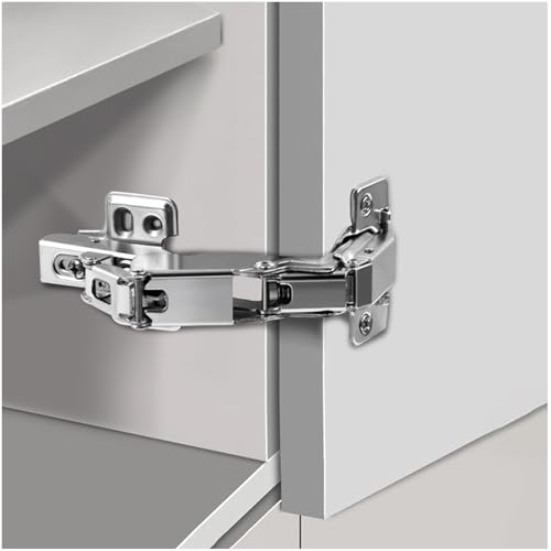 180 Degree Frameless Cabinet Doors Hinges, Concealed Hydraulic Adjustable Mounting, Soft Closing Nickel-Plated Steel Buffer Dampers, 180 Degree Hinge /2Pcs (Full Overlay) - color: silver-180°