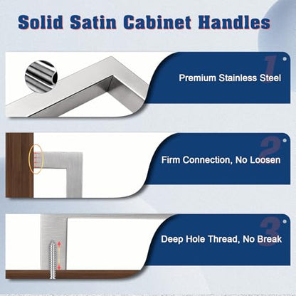 KNOBWELL 20 Pack 6-3/10" Cabinet Handles Brushed Nickel, Euro Style Stainless Steel T Bar Kitchen Cabinet Handles Dresser Drawer Pulls, 6-7/10" Overall Length - color: Brushed Nickel, size: Hole Center:6-3/10 inch(160mm)