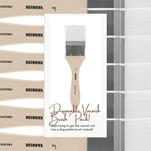 Jerry's Artarama InstaVar™ Gloss Picture Varnish & Varnish Brush Sets - Perfect for Varnish Paintings, Artists, Professionals, Restoration, & More! - 8.4oz Bottle w/ Set of 6 Brushes - size: 8.4oz Bottle & Brushes