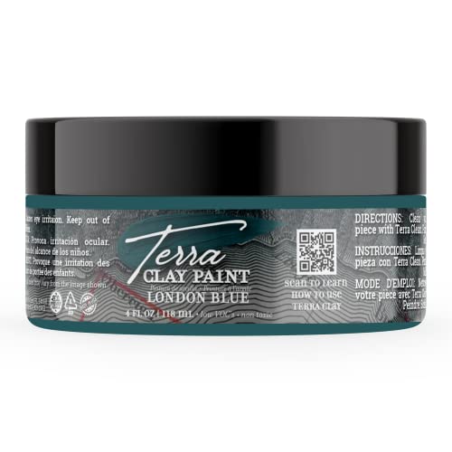 Dixie Belle Paint Company Terra Clay Paint - London Blue (4oz) - color: London Blue, size: 4 Fl Oz (Pack of 1)