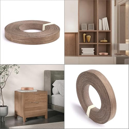 Skelang Walnut Wood Veneer Edge Banding Preglued Iron-on with Hot Melt Adhesive Edgebanding Flexible Wood Tape (3/4"×50') - size: 3/4" x 50'