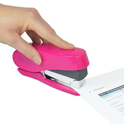 Rapesco 1468 Luna Less Effort Stapler, 50 Sheet Capacity, Hot Pink - style: Compact, Ergonomic