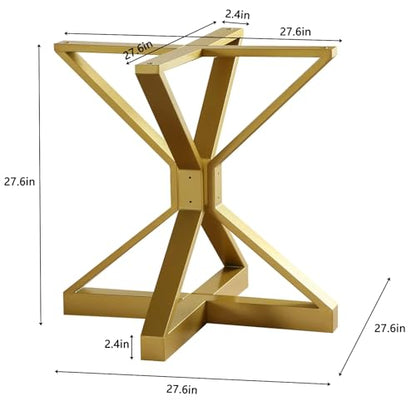 Modern Gold Table Base with Suction Cups for Glass Tops - color: Gold
