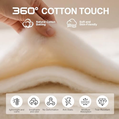 100% Natural Cotton Quilt Batting 59"x79"-Light Weight, Purely All Season Breathable & Soft-Ideal for Quilting, Sewing, Wearable Art & DIY - size: 59"x79"