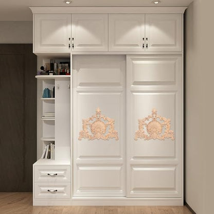 1Pc Center Wood Appliques Onlays Wooden Carved Decals Carvings - color: 1Pc
