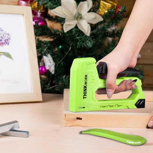 THINKWORK Light Duty Staple Gun - Upholstery Staple Gun for Wood - color: Green