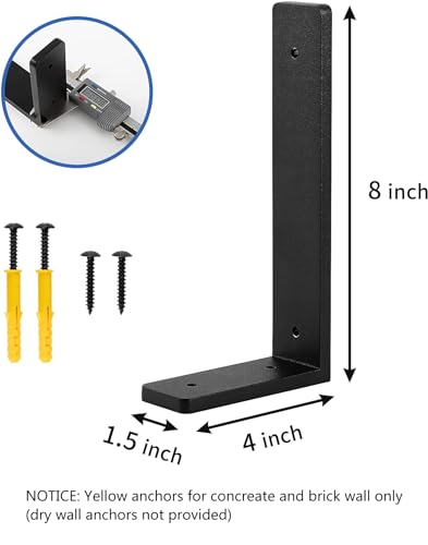 8"x 4"Shelf Brackets, die-cast Formation, Vertical Angle, Premium Alloy Metal Heavy Duty Shelf Bracket, high Strength Mounting Hardware Included, Corner Brace Joint,Pack of 4 ,8 INCH x4 INCH(No Beam) - size: 8 INCH x 4 INCH (No Beam)