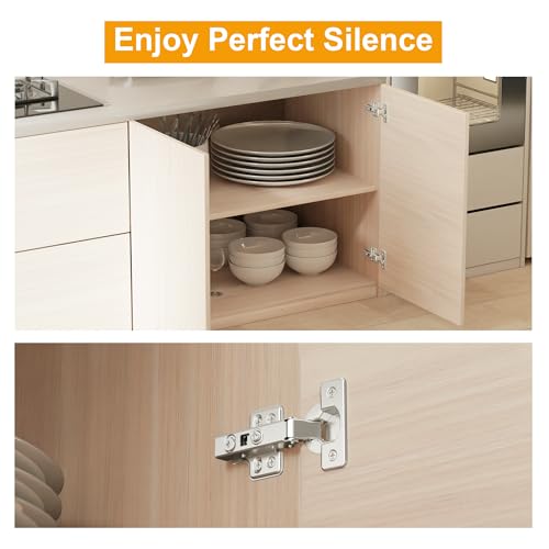 20Pcs Frameless Soft Close Full Overlay Cabinet Hinges - color: Full Overlay, size: 10 Pairs