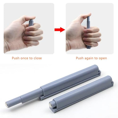 6 Pack Push Latches Push to Open Cabinet Hardware Magnetic Catches Pop Out Mechanism Latch Hinge Hidden Lock for Drawer Closet Door Kitchen Furniture, Gray, US-207