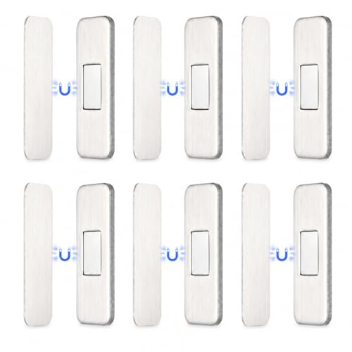 6-Pack Ultra-Thin Magnetic Door Catch, No-Drill Cabinet Magnets with Heavy Duty Adhesive, Slim Magnetic Closures for Drawers, Kitchen Cabinets, Wardrobe - size: 6 Pack
