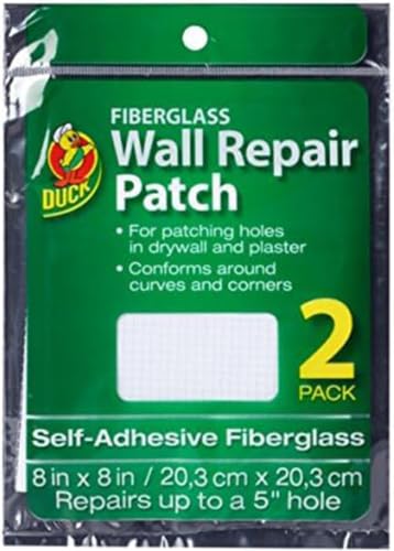Duck Brand Fiberglass Wall Repair Patch, White, 8 Inches x 8 Inches (283997) 2 Count (Pack of 6) - size: 8 in x 8 in (Pack of 6)