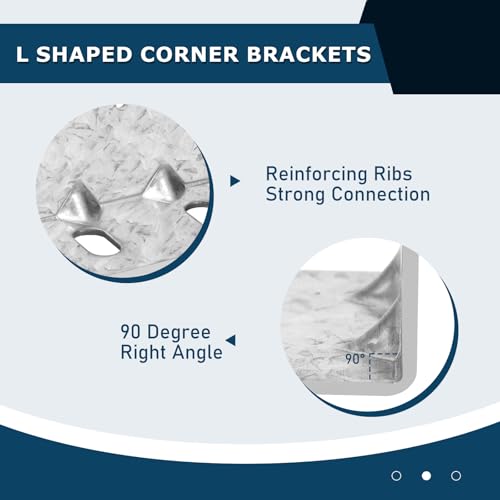 6 Pack Corner Bracket Heavy Duty L Brackets for Wood HDG Angle Brackets Versatile Corner Brace with Reinforing Ribs and Adjustable Sloted Holes, Anti-Rust, 2.8MM Thickness, 3.15x3.15x2in - size: 3.15x3.15x2.0in