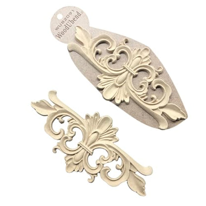 WoodUbend WUB2091 Pack of 2 Pediments - Wood Appliques - Heat Bendable & Flexible Onlays 10x21cm - DIY Craft, Furniture & Home Decor - Easy to Apply & Paint - Versatile, Reusable & Durable Decals - size: WUB2091