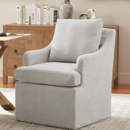 VKNOW Upholstered Dining Chairs, Dining Room Chairs with Casters - color: Light Grey, size: 1