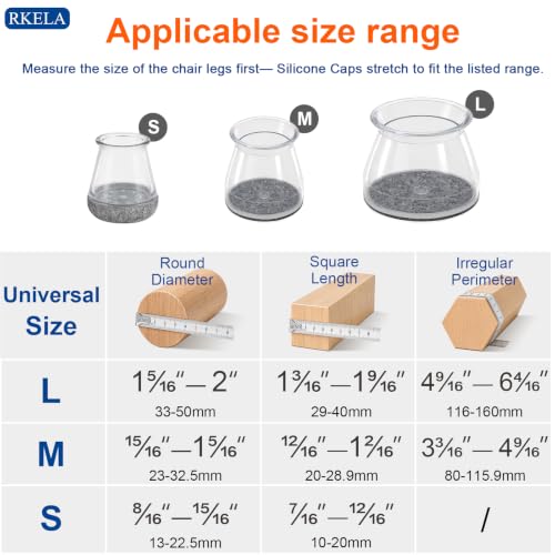 Chair Leg Floor Protectors,24 Pack Round Furniture Pads for Hardwood Floors - size: Universal M