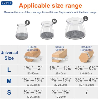 Chair Leg Floor Protectors,24 Pack Round Furniture Pads for Hardwood Floors - size: Universal M