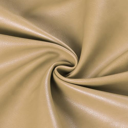 Faux Leather Fabric, Marine Vinyl Fabric, 1.05mm Thick Vinyl Upholstery Soft Durable Synthetic Material PU Leather for Sofa Chairs Bags DIY Crafts Sewings, 5 Yard 55" x 180" Beige - color: Beige, size: Pre-cut 5 Yard (54" x 180")